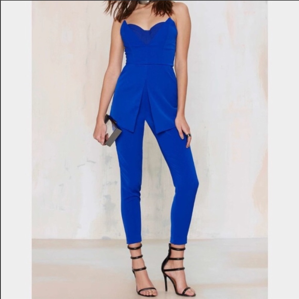 NWT nasty gal blue jumpsuit
